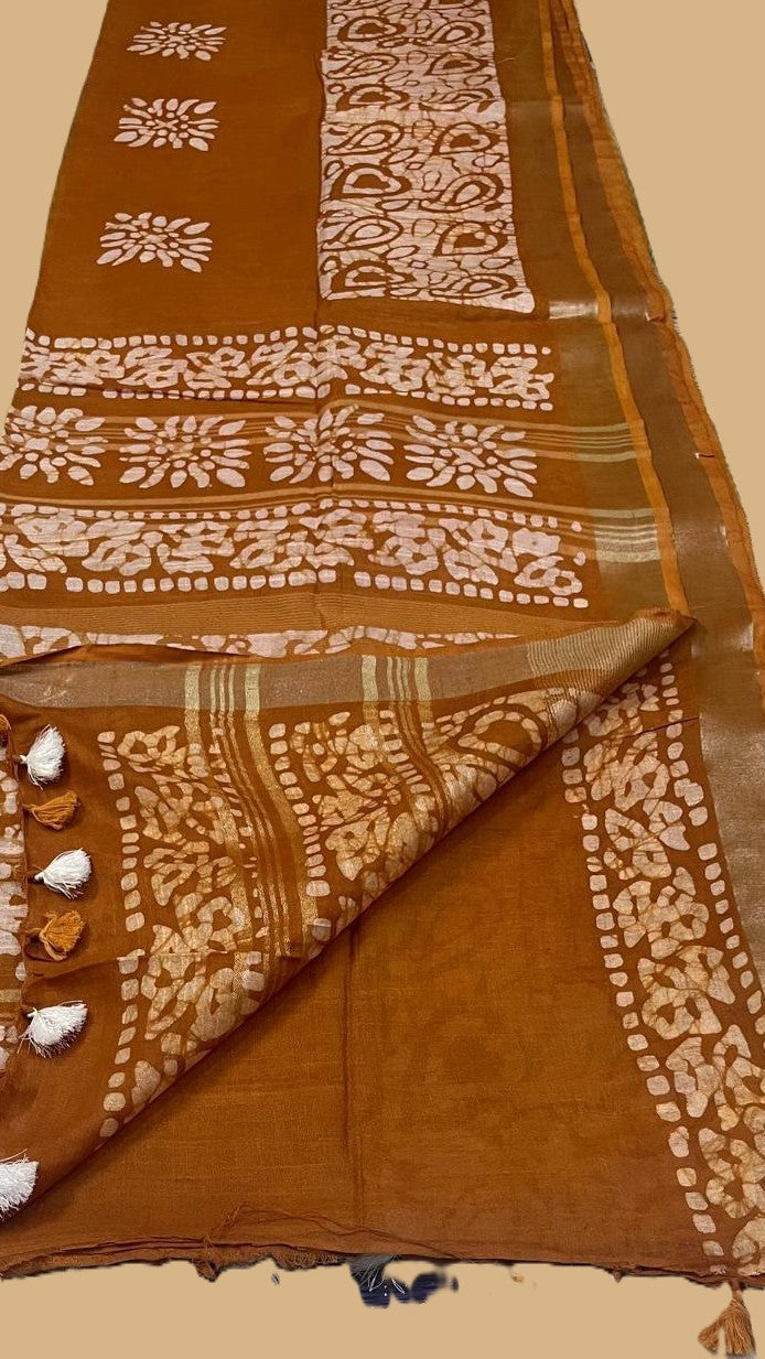Linen saree