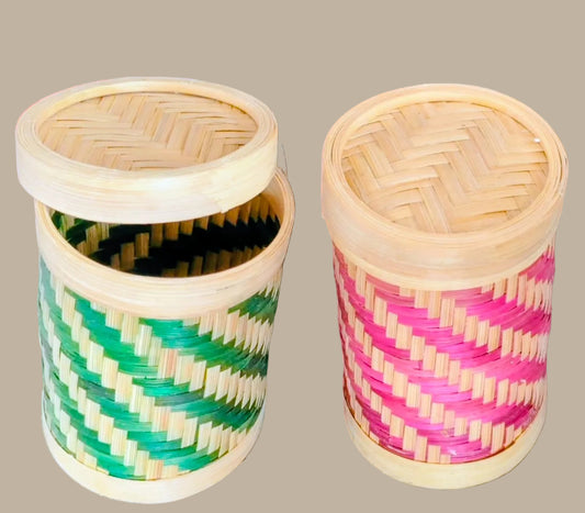 Bamboo box 3'd x 5"ht