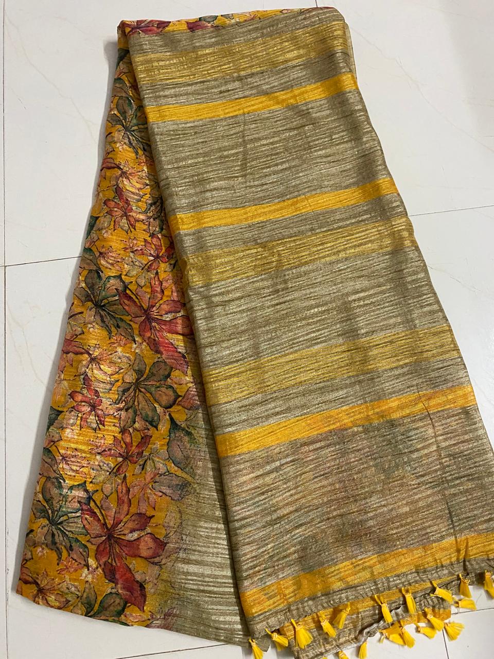 Jute cotton saree