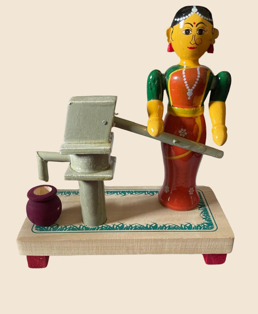 Wooden borewell lady